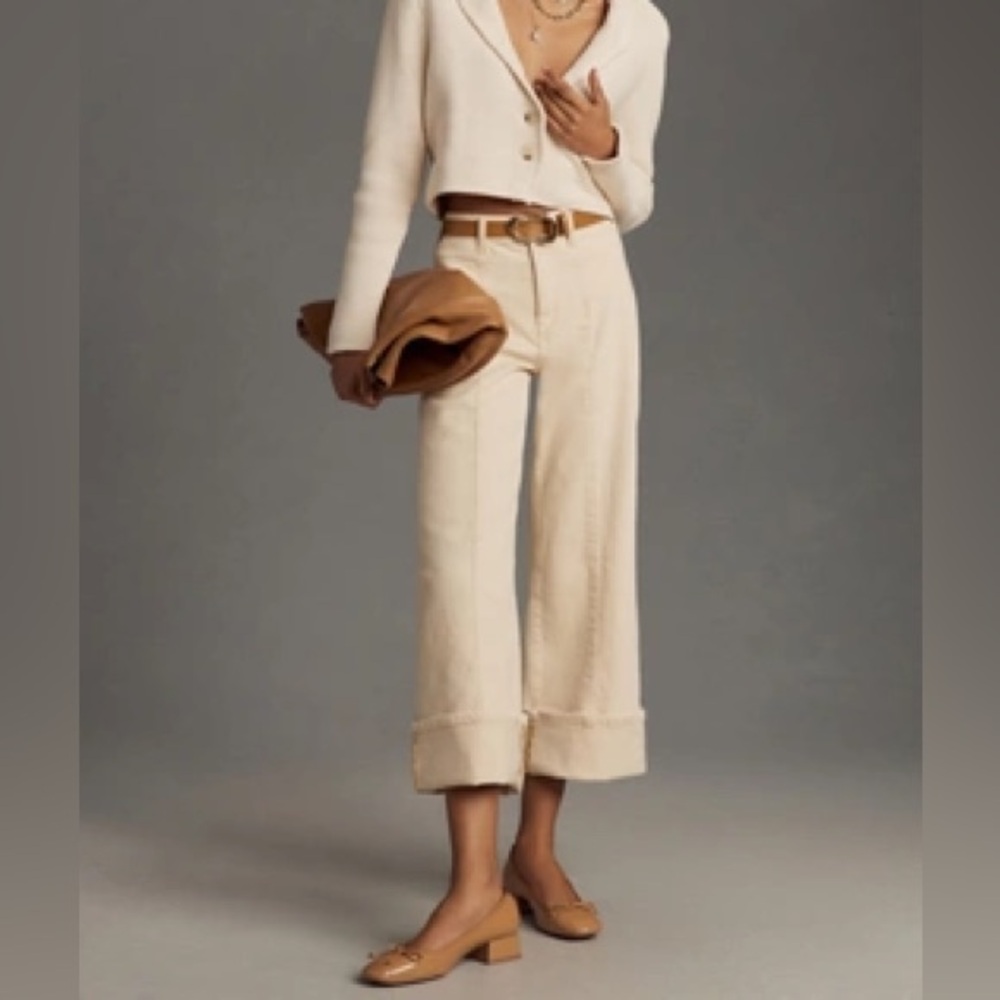 Pilcro Cream Wide Leg Pants